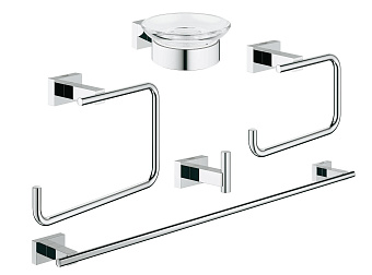 Набор аксессуаров для ванной GROHE Essentials Cube 40758001 хром 5 предметов