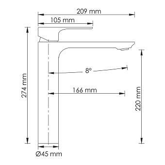 Смеситель для раковины WASSERKRAFT Mindel 8503H белый