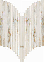 Керамическая мозаика ABK Sensi Signoria PF60009148 Mosaic Ventaglio Calacatta Oro Lux 60х28см 0,67кв.м.