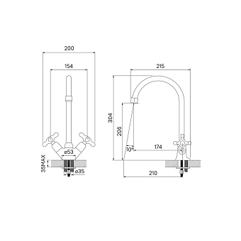 Смеситель для кухни IDDIS Jeals 59000T4C+W04 поворотный излив хром