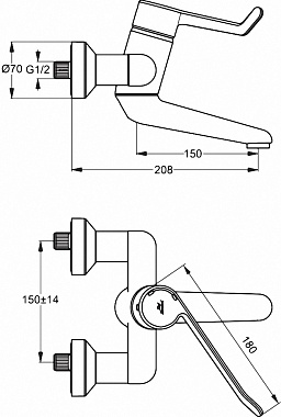 Смеситель для раковины IDEAL STANDARD CERAPLUS B8314AA хром