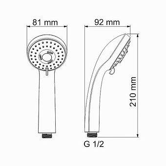 Ручной душ WASSERKRAFT Isar 1300 A051 тёмная бронза