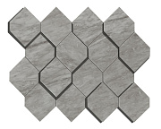 Керамическая мозаика Atlas Concord Италия MARVEL STONE AS39 Bardiglio Grey Mosaico Esagono 3D 35,3х28,2см 0,6кв.м.