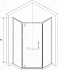 Угловое ограждение RGW Hotel HO-084G 195х100см стекло матовое-сатинат