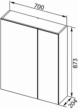 Шкаф зеркальный AQUANET Нью-Йорк 203952 20х70х87,3см с подсветкой