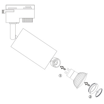Трековый светильник Maytoni Focus TR004-1-GU10-CH 50Вт GU10 хром для однофазного трека