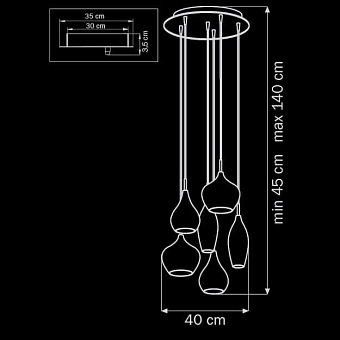 Люстра подвесная Lightstar Pentola 803067 150Вт 6 лампочек G9