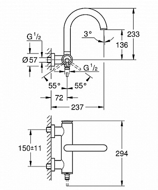 Смеситель для ванны GROHE Atrio New 32652DC3 хром