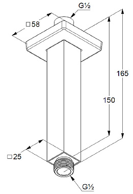 Держатель для верхнего душа KLUDI 6654505-00 хром