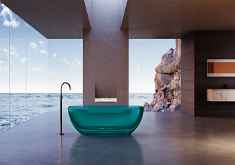 Ванна акриловая Abber Kristall AT9703Aquamarin 170х75см отдельностоящая