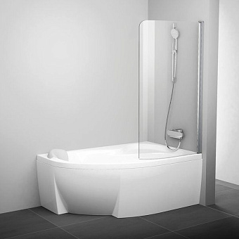 Стеклянная шторка на ванну RAVAK CVSK1 7QRM0100Y1 150х85см
