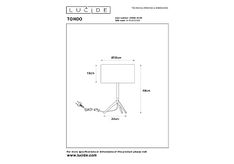 Светильник подвесной Lucide TONDO 45590/81/30 60Вт E27
