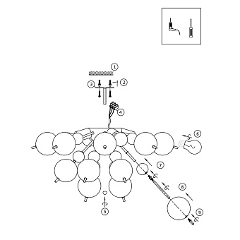 Люстра потолочная Maytoni Bolla MOD133CL-04BS 60Вт 4 лампочек E27