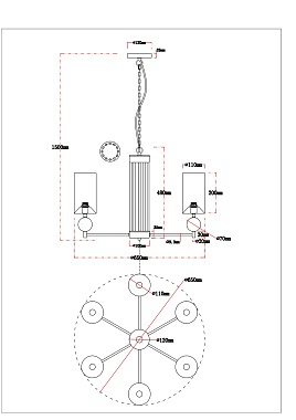 Люстра подвесная Arte Lamp MATAR A4027LM-6PB 40Вт 6 лампочек E14