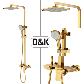 Душевая система D&K BerlinTouro DA1433703A01 золотой