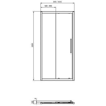 Душевая дверь IDEAL STANDARD Ideal Standard i.life T4941EO 200,5х100см стекло прозрачное