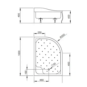Душевой поддон RADAWAY Korfu 4E81400-03R 100х80см
