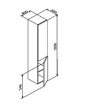 Пенал подвесной AM-PM Gem M90CHR0306GM 32х30х163см графит
