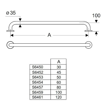 Поручень для ванной IDEAL STANDARD CONTOUR S6457MY 10см нержавеющая сталь