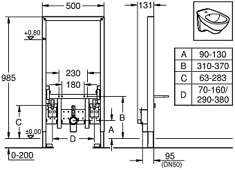 Инсталляция для биде GROHE Rapid SL 38545000