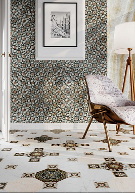 Вставка KERAMA MARAZZI Стемма OS\A88\1146H коричневый/белый 9,9х9,9см 0,294кв.м.