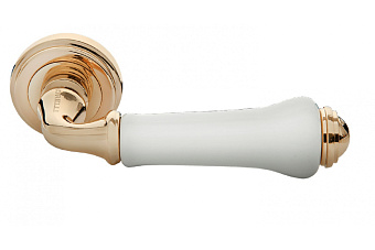 Дверная ручка нажимная MORELLI UMBERTO MH-41-CLASSIC PG/W белый/золото