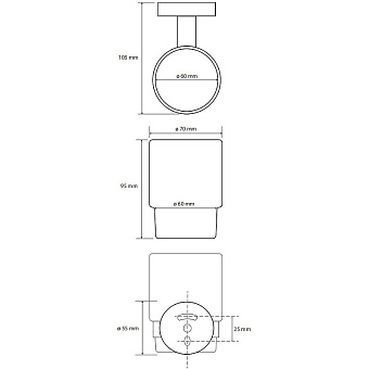 Держатель зубных щёток BEMETA GRAPHIT 156110012 антрацит