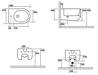 Биде подвесное Kerasan Flo 312330