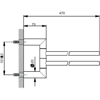 Полотенцедержатель Cisal System SY09021021 хром 40см