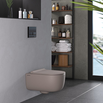 Унитаз подвесной BERGES EGO XL 083216 безободковый с микролифтом
