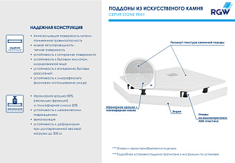 Душевой поддон RGW Stone Tray 16155100-01 ST/T-W 100х100см