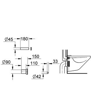 Комплект впускного и смывного гарнитура GROHE 37311K00