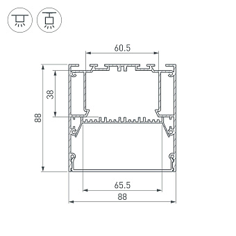 Профиль для светодиодной ленты Arlight 036362 2000мм серебро