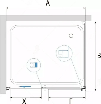 Угловое ограждение RGW Passage 35087638-11 PA-76 195х80см стекло прозрачное
