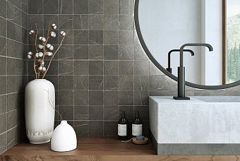 Матовый керамогранит WOW Gea 120291 Carved Charcoal 12,1х12,1см 0,542кв.м.