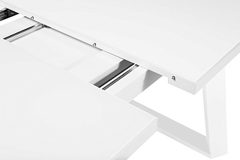 Кухонный стол раскладной AERO 90х160х75см закаленное стекло/сталь White Glass