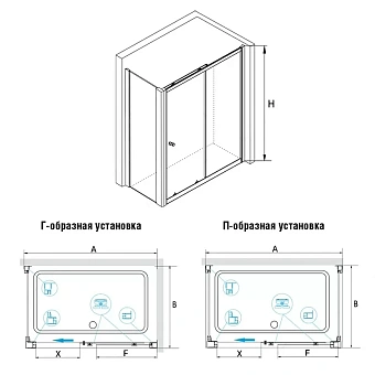 Угловое ограждение RGW Classic 04094549-011 CL-45 185х90см стекло прозрачное