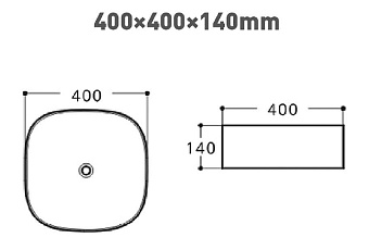 Раковина накладная AQUANET Trend TREND-1-MB 40х40см