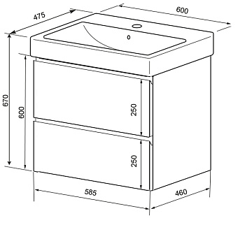 Мебель для ванной Azario Мила CS00080140 белый