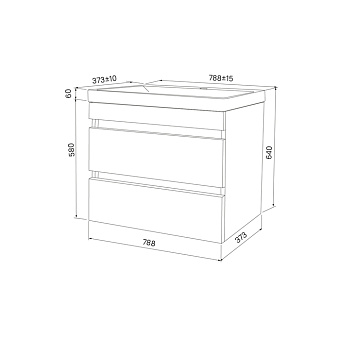 Тумба с раковиной IDDIS Zodiac ZOD8AB0i95K 37х78,8х64см