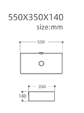 Раковина накладная AQUANET Perfect PERFECT-3-MB 55х35см