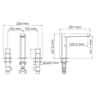 Смеситель для раковины WASSERKRAFT Saale 9500 9535 белый