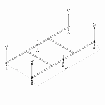 Каркас под ванную AM-PM X-Joy W94A-180-080W-R 174см