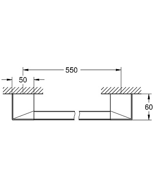 Поручень для ванной GROHE Selection Cube 40807000 6см хром