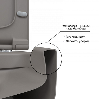 Унитаз подвесной BERGES EGO XL 083216 безободковый с микролифтом