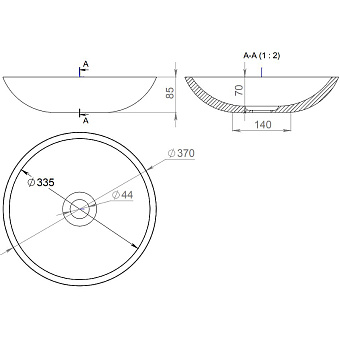 Раковина накладная SALINI CALLISTA 1101105G S-Sense глянцевая 37х37см