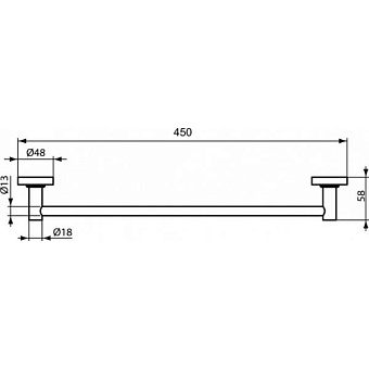 Полотенцедержатель IDEAL STANDARD IOM A9117XG Silk Black 45см