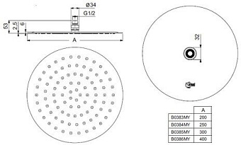 Верхний душ IDEAL STANDARD IDEALRAIN LUXE B0385MY полированная нержавеющая сталь