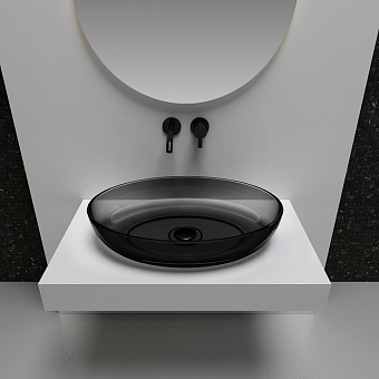 Раковина накладная Abber KRISTALL AT2801Onyx 60х40см