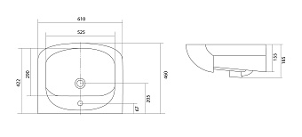 Раковина накладная Акватон Акварель 1WH110195 61х46см